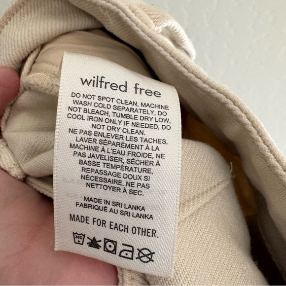 Aritzia Wilfred Free Modern Cargo Pant Light Beige Cream Size 0 barrel pants - Picture 10 of 10